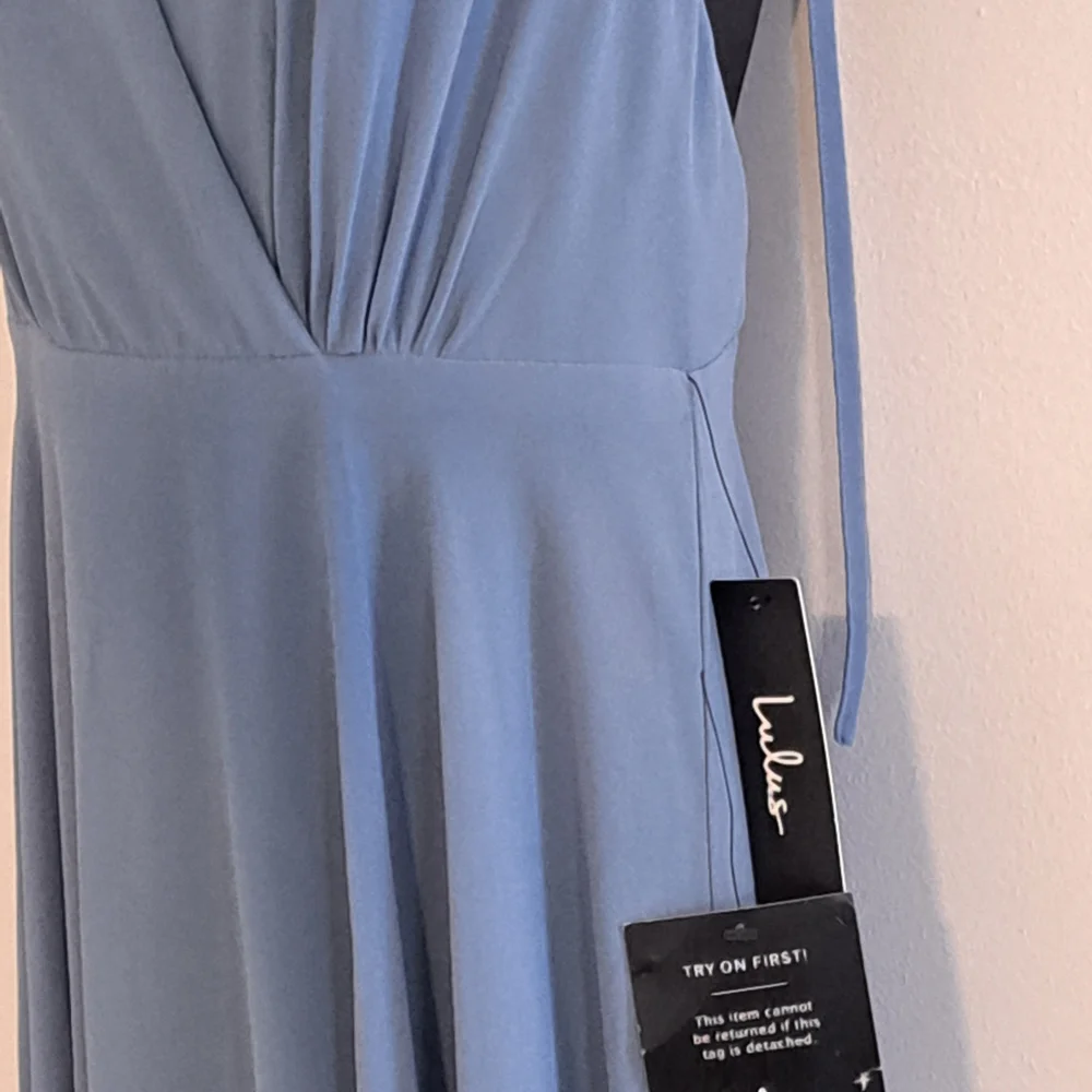 Lulu's Dance The Night Away Slaye Blue Backless Dress Misses Size Medium NWT - Picture 10 of 15